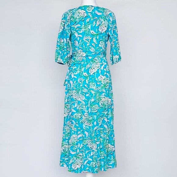 Lilly Pulitzer Women's Brantley V-Neck Midi Wrap Dress Size Small - Picture 4 of 16